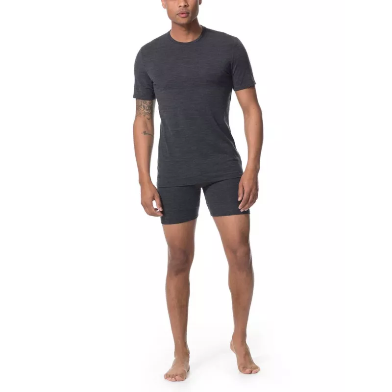 Icebreaker Anatomica lyhythihainen crewe-aluskerrastopaita – musta/monsoon – XL