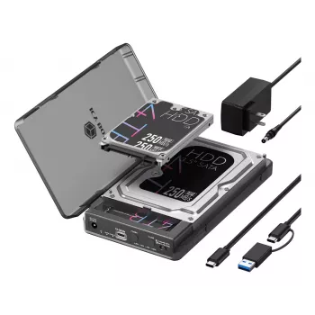 ICY BOX telakointi- ja kloonausasema M.2 NVMe SSD ja 2,5/3,5 SATA