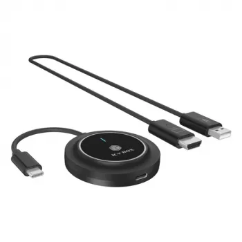 Icy Box IB-WL101 langaton HDMI-jatkosarja - USB-C–HDMI-lähetin ja -vastaanotin, Full HD 1080p, 30 m kantama, musta