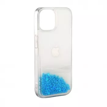 iLike Apple iPhone 11 -silikonikuori Water Glitter, sininen