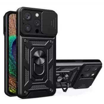 iLike Apple iPhone 14 Pro Max Armor Camshield -kotelo musta