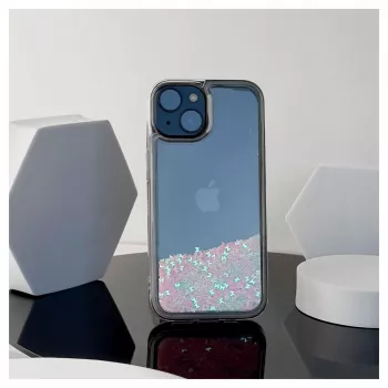 iLike Apple iPhone 14 -silikonikotelo Water Glitter pinkki
