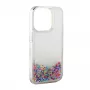iLike Apple iPhone 14 -silikonikotelo Water Glitter sateenkaari