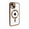 iLike Apple iPhone 15 Electroplate TPU -kotelo MagSafe-yhteensopiva läpinäkyvä kulta