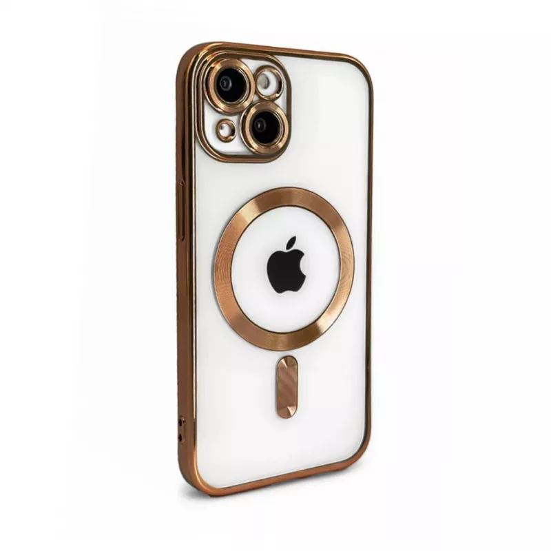iLike Apple iPhone 15 Electroplate TPU -kotelo MagSafe-yhteensopiva läpinäkyvä kulta