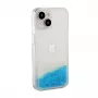 iLike Apple iPhone 15 Plus silikonikotelo Water Glitter sininen