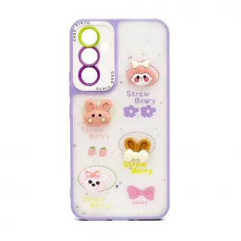 iLike Apple iPhone 15 Pro EPOXY CARTOON -kotelo, Light Purple