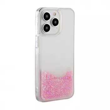 iLike Apple iPhone 15 Pro Max silikonikotelo Water Glitter pinkki