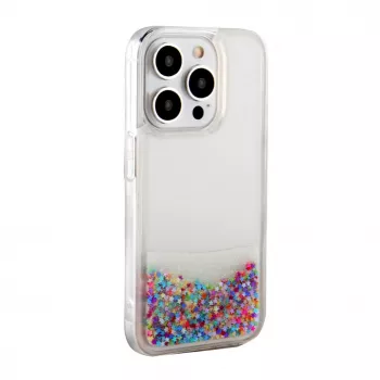iLike Apple iPhone 15 Pro Max silikonikotelo Water Glitter sateenkaari
