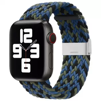 iLike Apple Watch 38/40/41mm punottu kangasranneke sininen