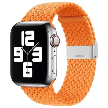 iLike Apple Watch 42/44/45mm punottu kangasranneke oranssi