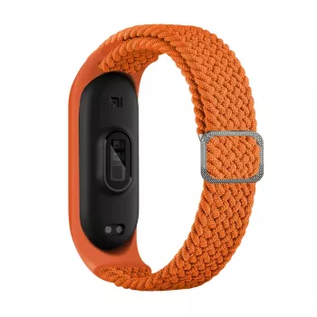 iLike punottu kangasranneke Xiaomi Mi Band 3/4/5/6:lle - oranssi