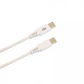 iLike Evelatus latauskaapeli USB-C - USB-C CTT01 valkoinen 1m