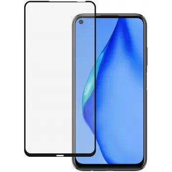 iLike Huawei P40 Lite 2.5D musta kehys Full Glue karkaistu lasinen näytönsuojus