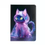 iLike iPad 10.2 / 10.5 foliokotelo kissakuviolla violetti
