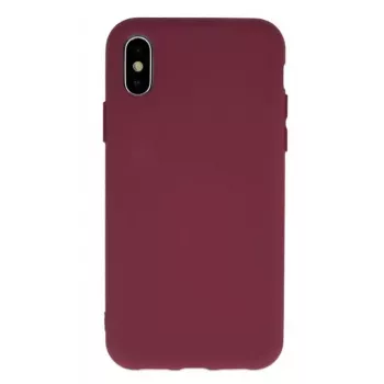 iLike iPhone 11 silikonikotelo burgundi - iskunvaimentava takakotelo mikrofibervuorilla