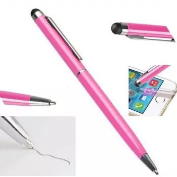 iLike PN1 yleiskäyttöinen 2-in-1 kapasitiivinen kosketuskynä kuulakärkikynällä älypuhelimelle ja tabletille - pinkki
