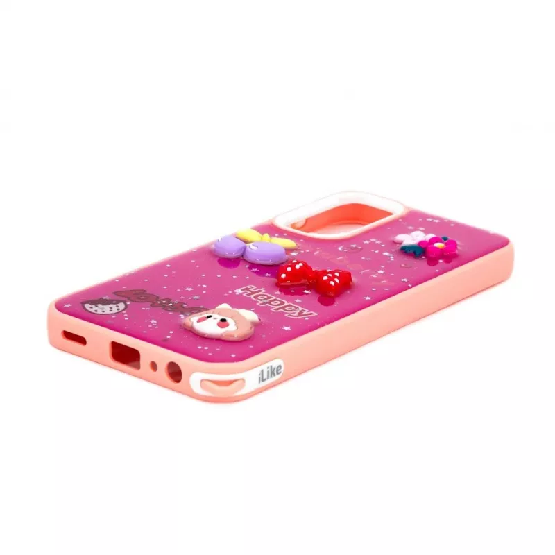 iLike Samsung Galaxy A15 Epoxy Cartoon -kotelo ruusunpunainen
