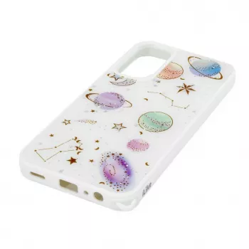 iLike Samsung Galaxy A15 Epoxy Cartoon -kotelo, valkoinen