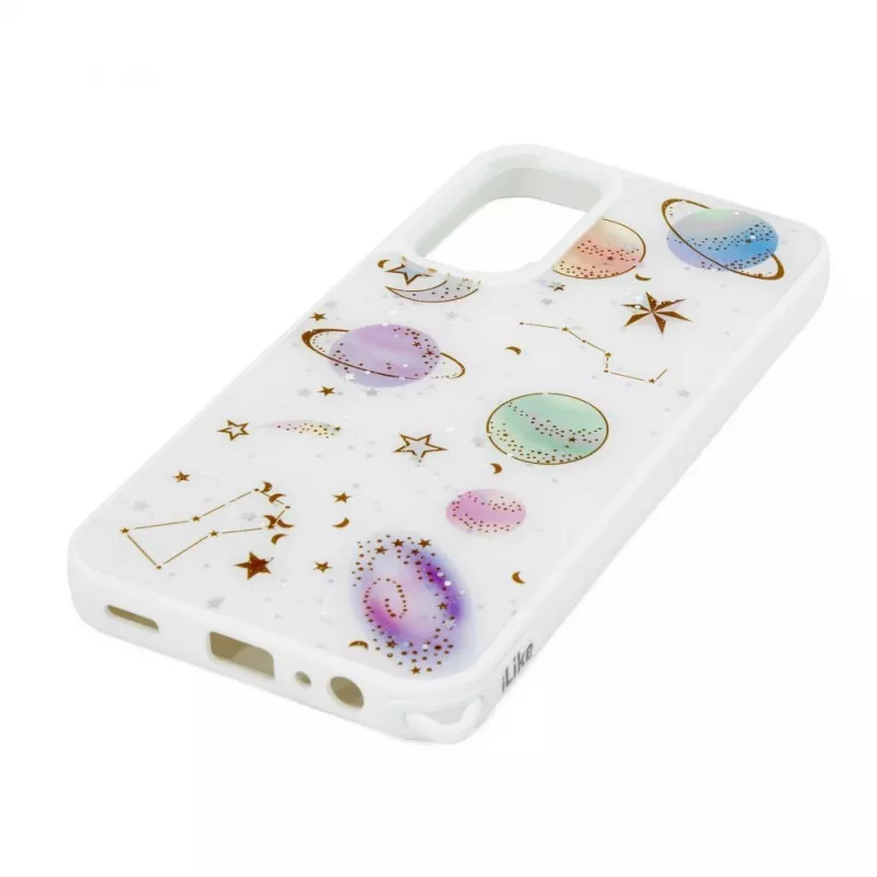iLike Samsung Galaxy A15 Epoxy Cartoon -kotelo, valkoinen