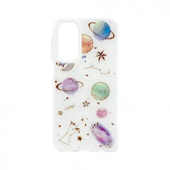 iLike Samsung Galaxy A15 Epoxy Cartoon -kotelo, valkoinen