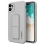 iLike Samsung Galaxy A22 5G Kickstand-kuori silikoniteline harmaa