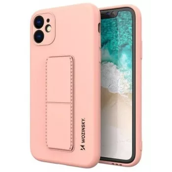 iLike Samsung Galaxy A22 5G potkulaitakotelo silikoninen jalustakotelo pinkki