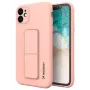 iLike Samsung Galaxy A22 5G potkulaitakotelo silikoninen jalustakotelo pinkki