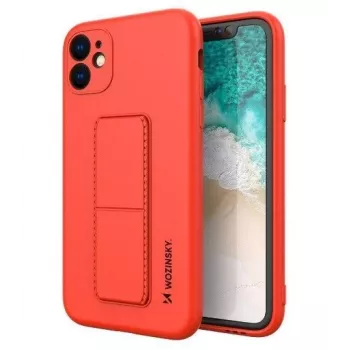 iLike Samsung Galaxy A22 5G potkulaitakotelo silikoninen jalustakotelo punainen