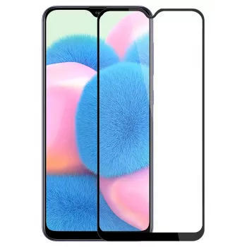 iLike Samsung Galaxy A30s 2.5D musta kehys Full Glue karkaistu lasi -näytönsuojakalvo