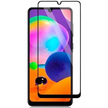 iLike Samsung Galaxy A31 2.5D musta kehys Full Glue karkaistu lasi -näytönsuoja