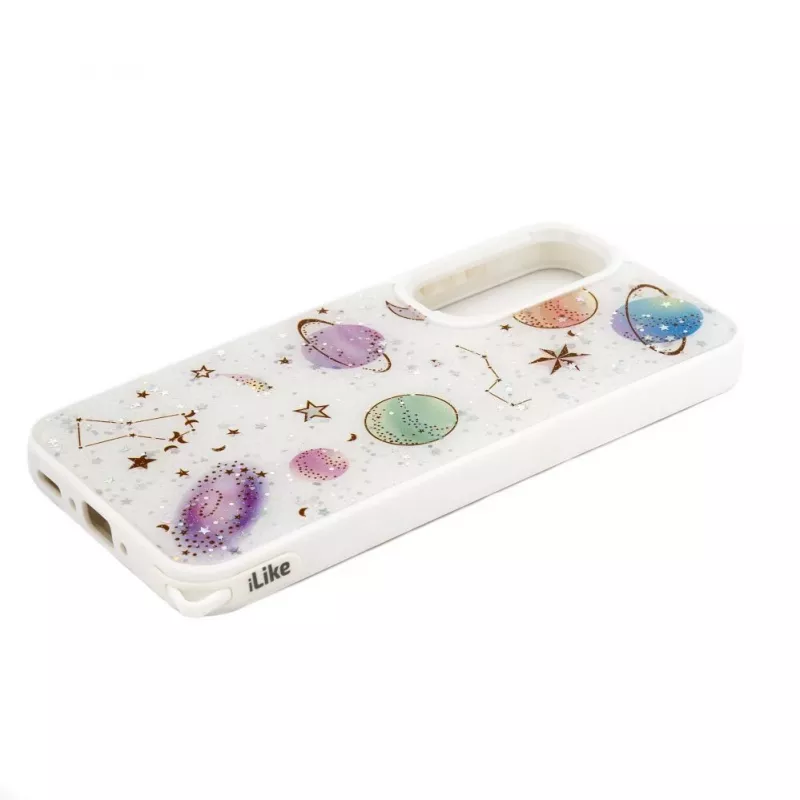 iLike Samsung Galaxy A35 Epoxy Cartoon -kuori valkoinen