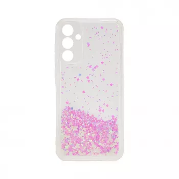 iLike Samsung Galaxy A35 silikonikotelo Water Glitter vaaleanpunainen