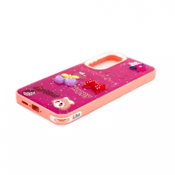 iLike Samsung Galaxy A55 epoksihartsinen sarjakuvakotelo ruusunpunainen