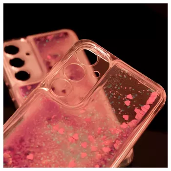 iLike Samsung Galaxy A55 silikonikotelo Water Glitter pinkki