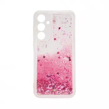 iLike Samsung Galaxy A55 silikonikotelo Water Glitter pinkki