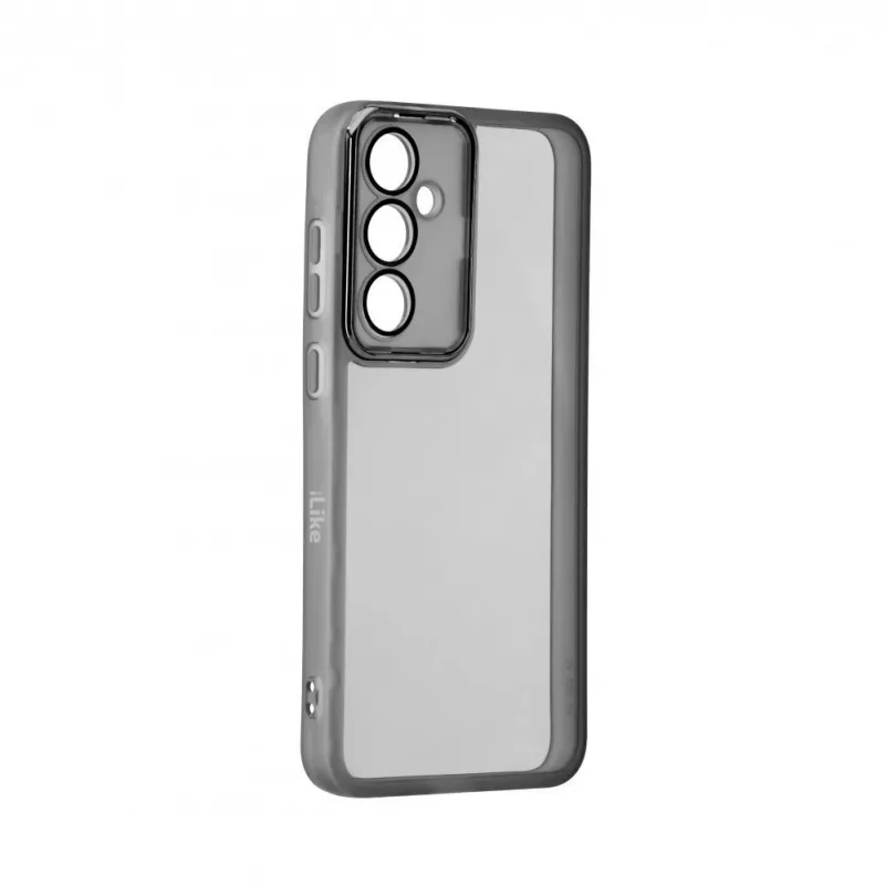 iLike Samsung Galaxy A55 läpinäkyvä kuori ja kameransuojus musta