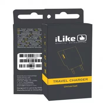 iLike matkalaturi ITC01 valkoinen - 5W USB-A seinälaturi EU-pistokkeella