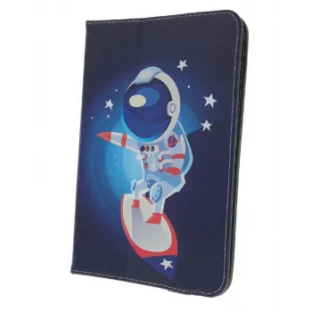 iLike Universal Cosmonaut -tablettikotelo 9-10 tuuman tableteille, PU-nahka, monivärinen, jalustatoiminto, joustava nauha, mikrofiber-sisävuori
