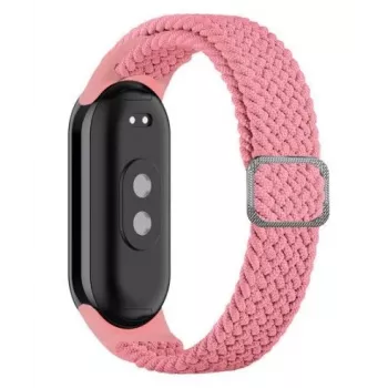 iLike Universal Mi Band 8 -ranneke punottu kangasranneke pinkki