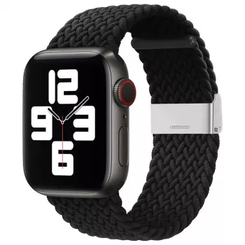 iLike Watch 38/40/41 mm punottu kangasranneke musta