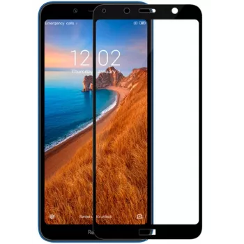 iLike Xiaomi Redmi 7A 2.5D musta kehys Full Glue karkaistu lasi -näytönsuoja