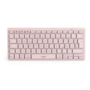 Inateck Bluetooth-näppäimistö QWERTZ pinkki - ohut, kannettava näppäimistö Windowsille, macOS:lle, iOS:lle, Androidille