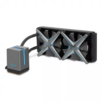 Inter-Tech ALSEYE X240 all-in-one neste-CPU-jäähdytin, 240 mm jäähdytin, 2x 120 mm PWM-tuuletin, ARGB, Intel & AMD