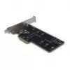 Inter-Tech PCIe-sovitinkortti KT015 PCIe x4 - M.2 NVMe + SATA - M.2