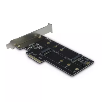 Inter-Tech PCIe-sovitinkortti KT015 PCIe x4 - M.2 NVMe + SATA - M.2