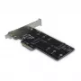 Inter-Tech PCIe-sovitinkortti KT015 PCIe x4 - M.2 NVMe + SATA - M.2