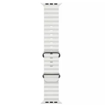 iWear S1 Grooved Soft Silicone 20mm ranneke Apple Watch 49mm / 45mm / 44mm / 42mm valkoinen