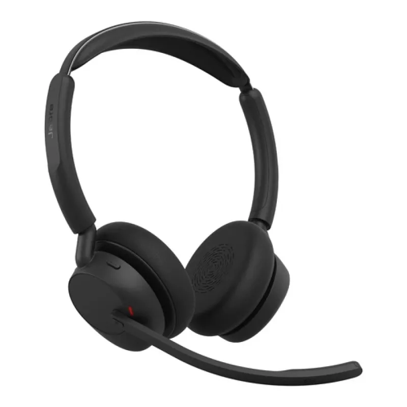 Jabra Evolve3 45 -stereokuulokemikrofoni, Link 390a USB-A-sovitin ja jalusta, UC-sertifioitu, musta
