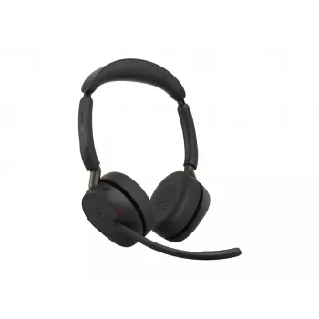 Jabra Evolve3 65 Stereo Link 390a MS langaton korvan päälle asetettava kuulokemikrofoni Bluetoothilla ja USB-A-sovittimella, optimoitu Microsoft Teamsille, musta